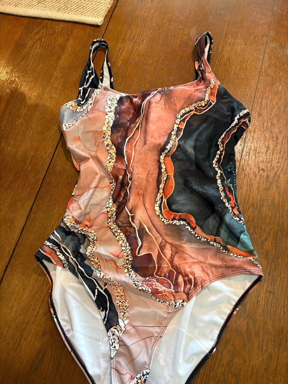 BRAND NEW NEVER WORN EARTHY COLORED ONE PIECE SWIMSUIT